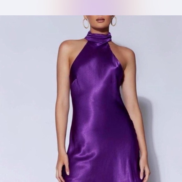 Meshki Dresses & Skirts - MESHKI Claire purple Halter Mini Dress